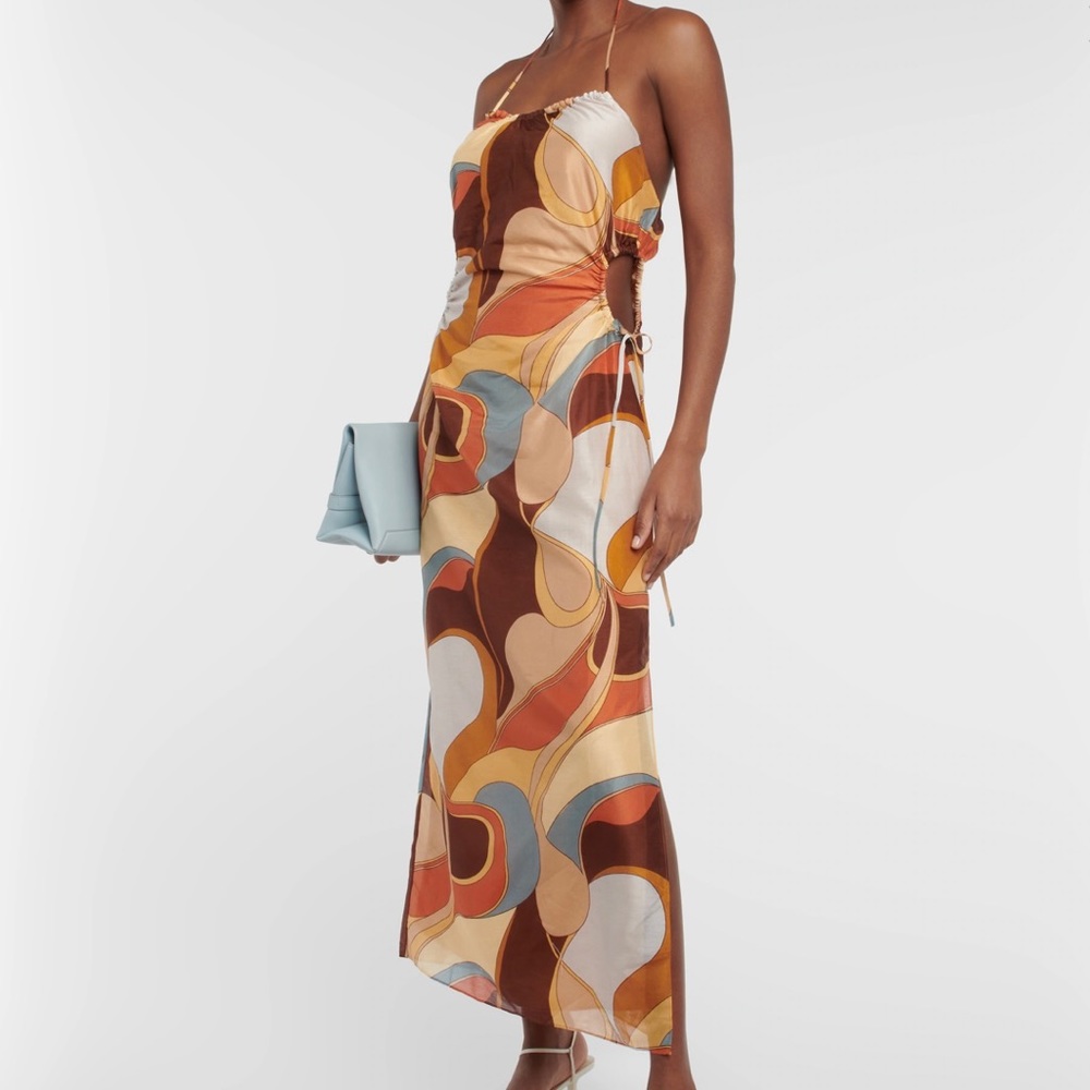 SIR
Printed cotton and silk midi dress